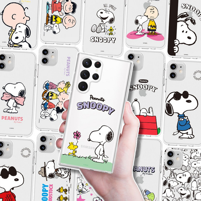 피너츠 스누피 캐릭터 클리어 실리콘 투명 젤리 케이스