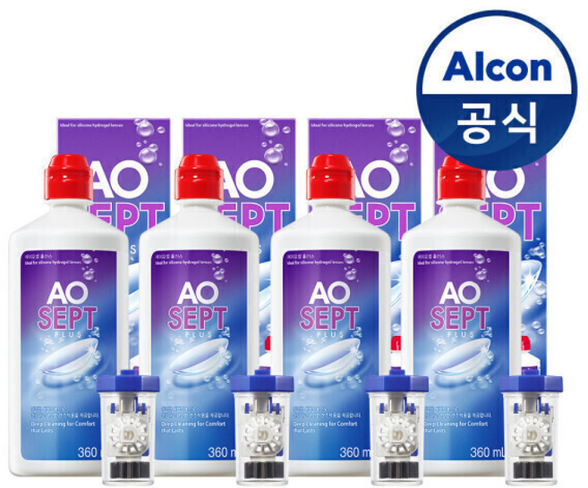 옵티프리 렌즈세척액 에이오셉 플러스, 4개, 4개입, 360ml