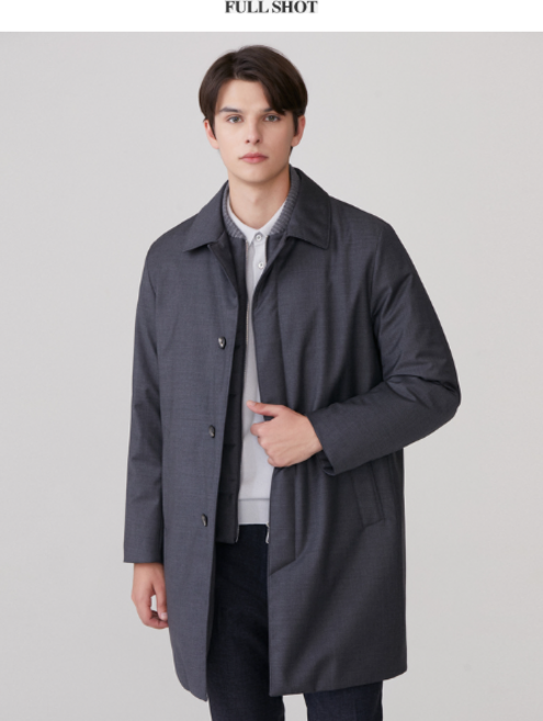 [닥스] 그레이 단색 울 하프코트 DMTR2D051G2