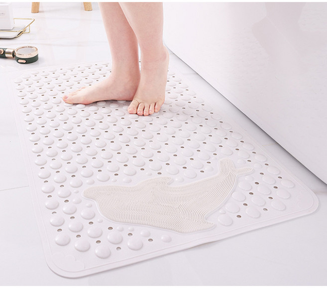 레디박스 욕실 안전 미끄럼방지 돌고래 욕실 매트 대형, 화이트