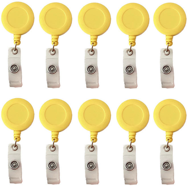 다용도 사원증 신분증 릴홀더 오피스 명찰 테이프 걸이, 10개, 옐로우