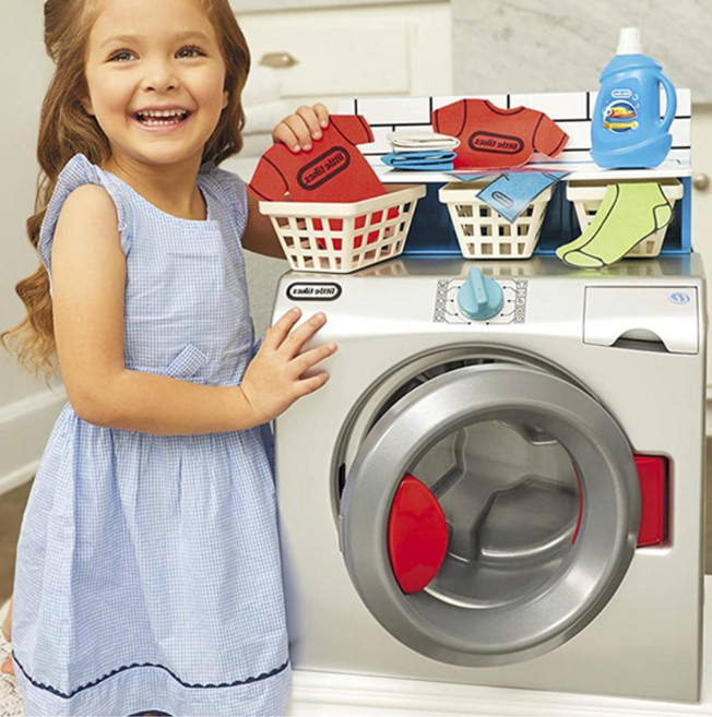 빙글빙글 돌아가는 드럼 소리나는 유아 미니 세탁기 장난감 캠핑놀이, 1개