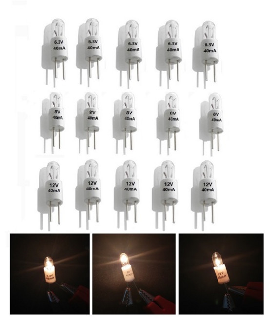 LED전구 MarantzSansui 및 기타 빈티지 수신기에 적합한 10 개의 오디오 장비 조명 바이핀 백열 램프 소형 전구 8V40mA, [03] 14V 80mA