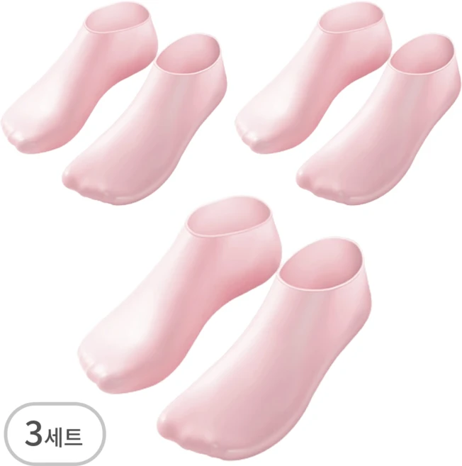 IFNA 발각질 보습 풋케어 실리콘 양말, 1세트, 3개 - 쿠팡
