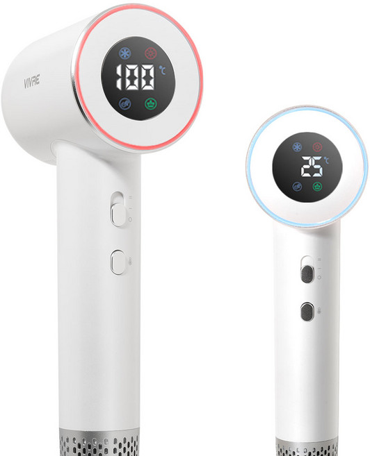 비브르 BLDC 초고출력 헤어 드라이기 고속 음이온 온도조절 제트 드라이어, 화이트