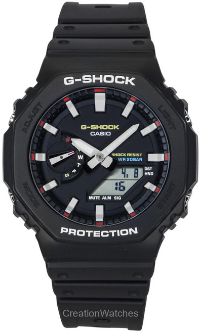 카시오 G-Shock 아날로그 디지털 바이오 기반 레진 스트랩 블랙 다이얼 쿼츠 GA-2100RL-1A 200M 남성용 시계