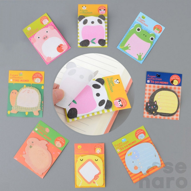 새나로 동물 메모장 접착 메모지 노트, 거북이