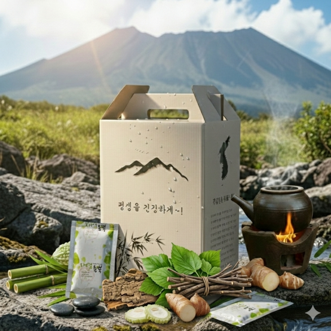 뽕두여주감자즙 국내산 여주 돼지감자 뽕잎&나무 두충 부모님 혈당 혈압 관리 선물, 60개, 100ml