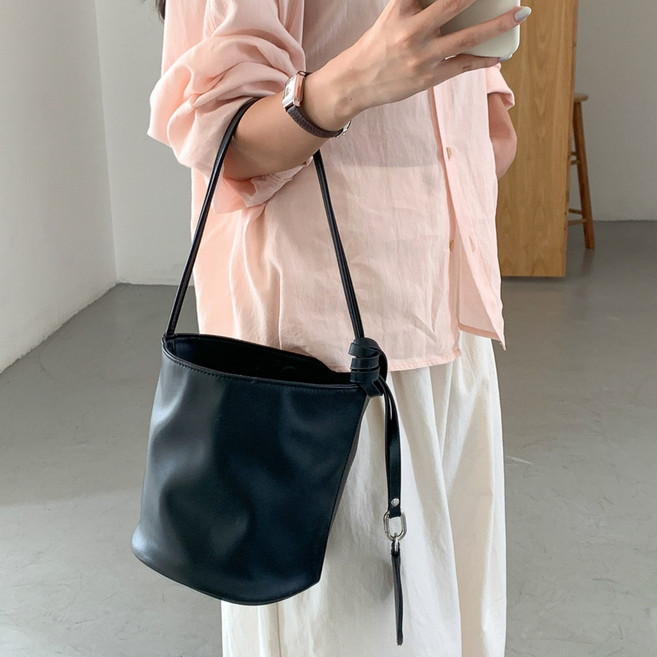 타니티니 부드러운 여성 미니 가죽 버킷백 숄더백 4colors