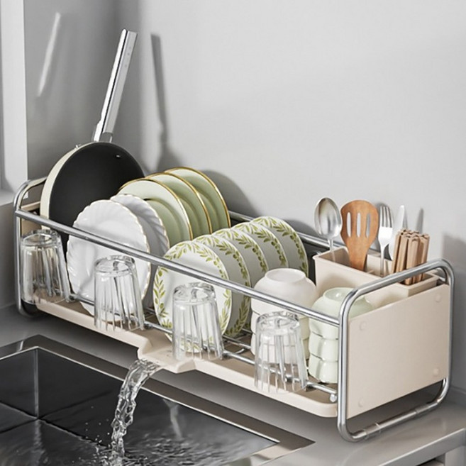 Frokom 틈새 물빠짐 식기 건조대 싱크선반 컵거치대, 1개, 블랙, 1단