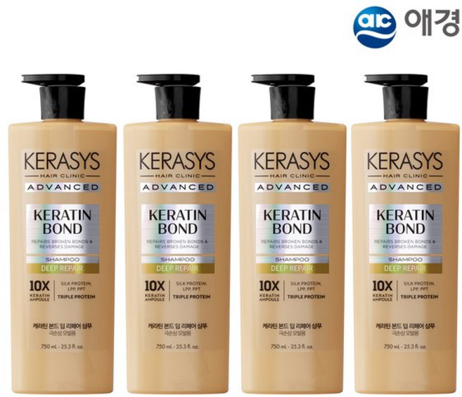 케라시스 어드밴스드 케라틴본드 딥리페어 750ml 4개 (샴푸/트리트먼트 택1)