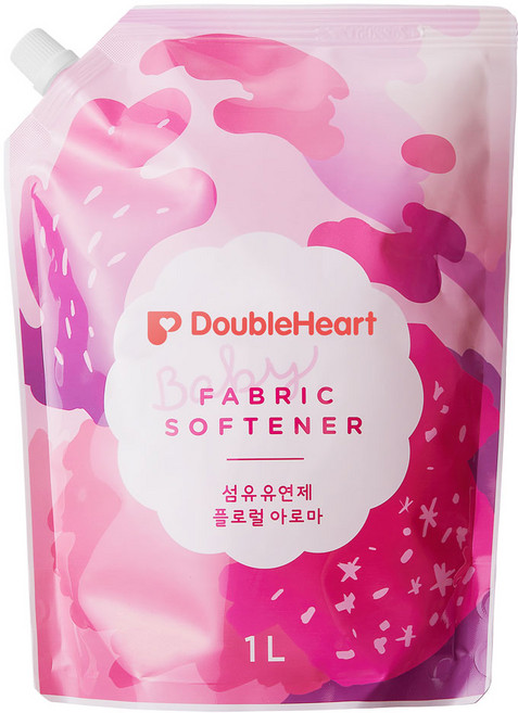 더블하트 유아 섬유유연제 플로럴아로마 리필, 1L, 6개