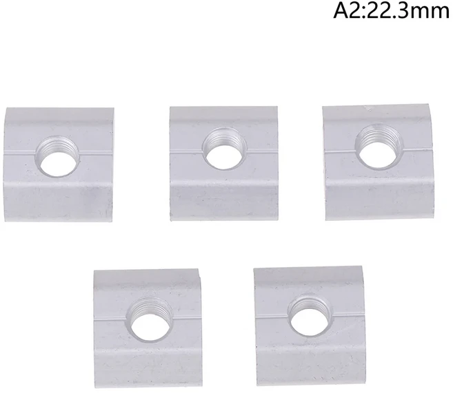5pcs 21.2mm 태양 전지 패널 장착 알루미늄 합금 브래킷 엔드 클램프 T-블록 사각 너트 M8 T-슬라이딩, 03 22.3mm
