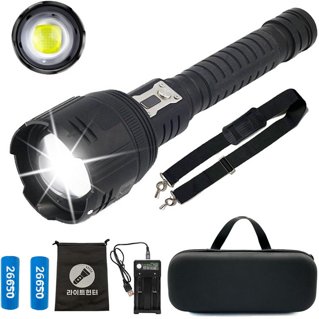 메가써치 XHP360 랜턴+대용량배터리 LED C타입 충전식 해루질 써치라이트