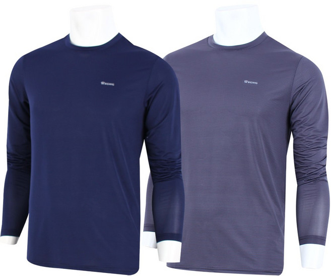 2장 [더빅보스] 여름용 긴팔 남자 쿨 냉감 라운드티 _ 자외선 차단 팔토시가 필요없는 아이스 티셔츠 기본티 작업복 등산티 B2338