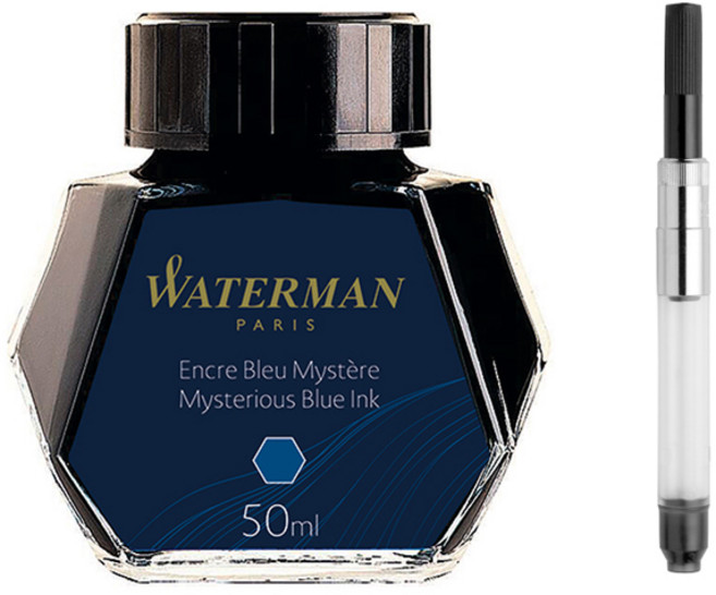 워터맨 만년필 병잉크 50ml, 군청+컨버터, 1개