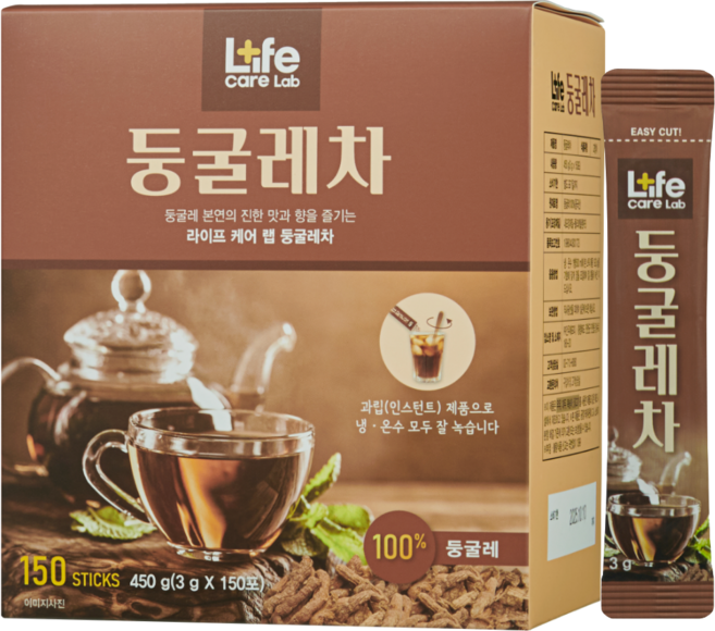 라이프케어랩 국내산 둥굴레차 티백없는 과립형 볶은 분말 가루, 450g, 3g, 1박스, 150개입