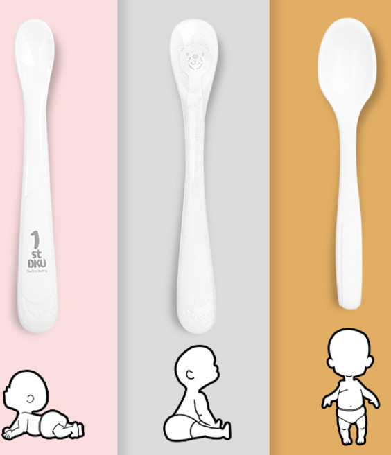 디자인앤쿠 3단계 이유식스푼 초기 중기 후기 준비물 실리콘 아기 수저 유아 숟가락, 디쿠 올데이(유아부터)스푼 화이트
