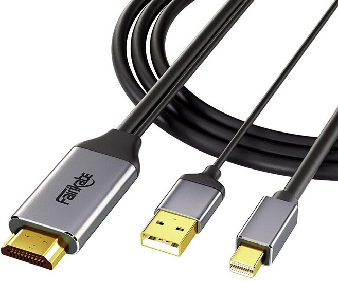 Fairikabe HDMI to 미니 디스플레이 포트 케이블 4K@60Hz 6.6피트 액티브 2.0 DP 1.2 어댑터 소스 - 모니터 맥 미니 노트북 PC Xbox