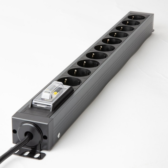 파워존 유커먼 4000W 고용량 알루미늄 10구 멀티탭 누전차단 서버탭, 1개, 누전차단 10구 스페이스 그레이, 3m
