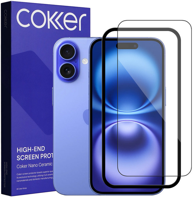 코커 부드러운 아이폰 강화유리 액정 보호필름 실크글라스 이지핏, 1개