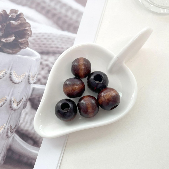 헤세드 국산) 뉴 15mm 컬러 나무구슬 (10개), 브라운