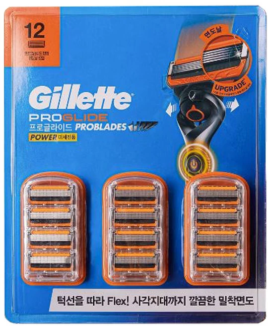 질레트 퓨전 플렉스볼 프로글라이드 파워 면도날, 12개입, 1개 - 쿠팡
