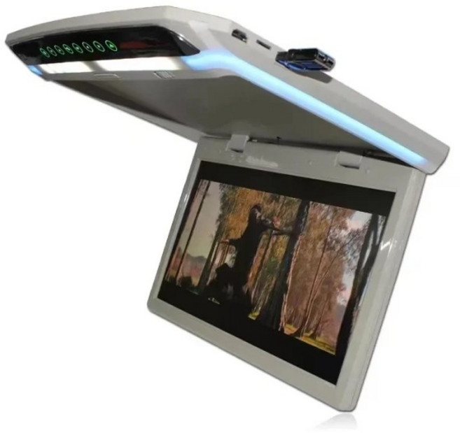 15.6 인치 슬림 라이트 천장 엔터테인먼트 MP5 플레이어 LCD 플립 다운 버스 모니터 지붕 자동차 TV