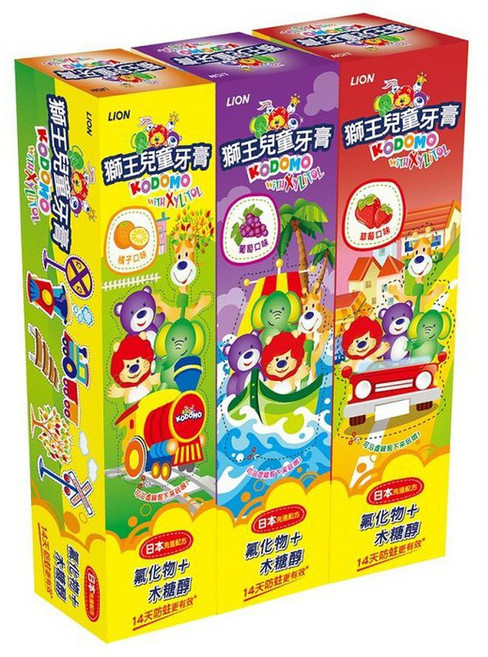 獅王 KODOMO 兒童牙膏 橘子、葡萄、草莓口味, 1個