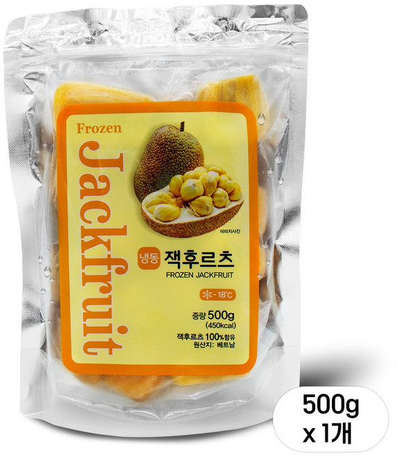 짱구샵 냉동과일 잭후르츠 잭프루트 500g, 1개
