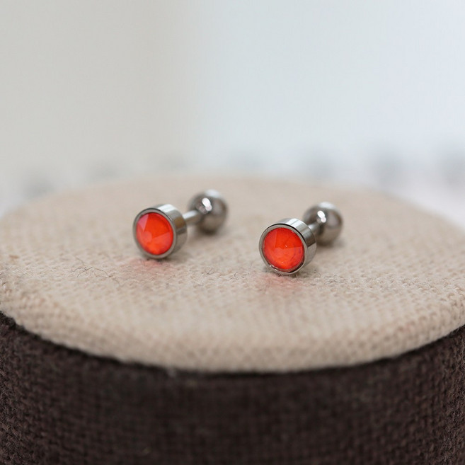 미다미 [2P케이스세트] 쇼위무스 네온 큐빅 포인트 피어싱 세트 (6color)