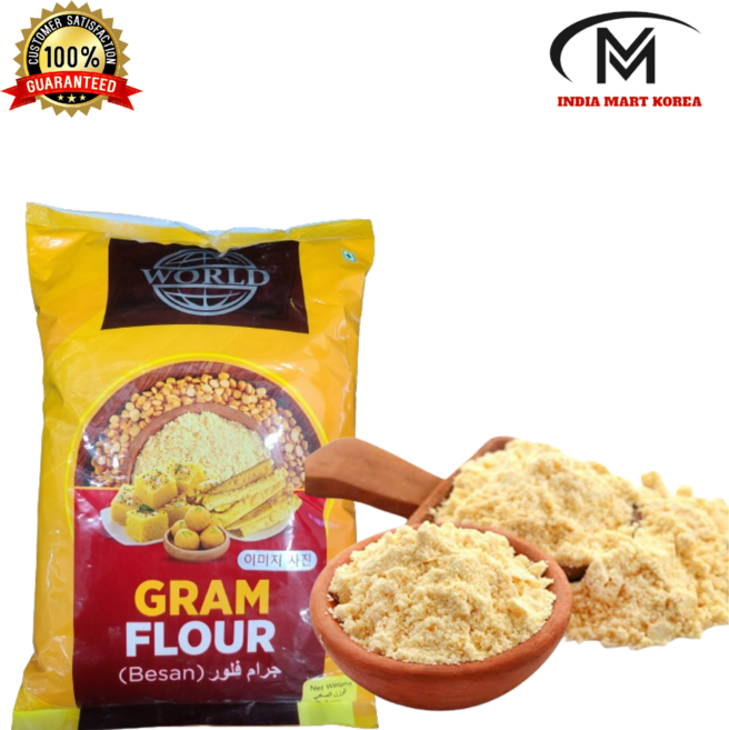 World Besan Chickpea flour Gram flour 병아리콩 가루, 1kg, 1개