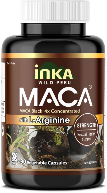 잉카마카 블랙마카 아르기닌 600mg 페루산 4배고농축 블랙마카 90식물성캡슐 캐나다 직구, 1개, 90정 - 쿠팡