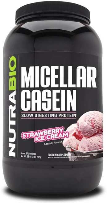 뉴트라바이오 미셀라 카제인 스트로베리 아이스 크림, 1개, 907g - 쿠팡