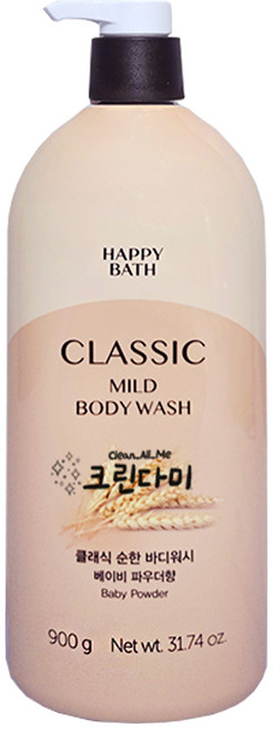 해피바스 클래식 순한 바디워시 베이비파우더향 900g, 1개