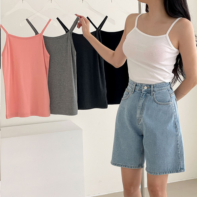 [2+2] 사계절 여성 국산 면100% 기본 일자나시