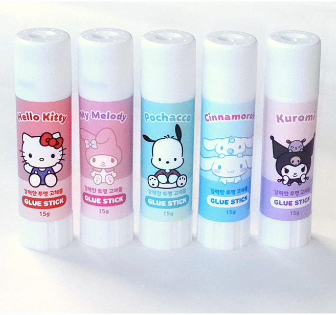 산리오 투명 고체풀 세트, 5개, 15g