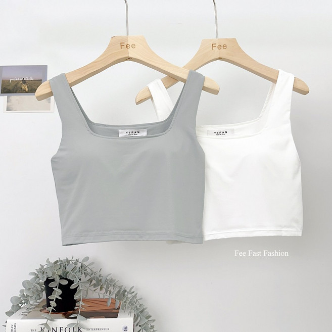 冰絲棉寬肩帶小胸福星 Bra top 涼感 bra top 冰絲小可愛 冰絲背心 韓系女裝 秋冬