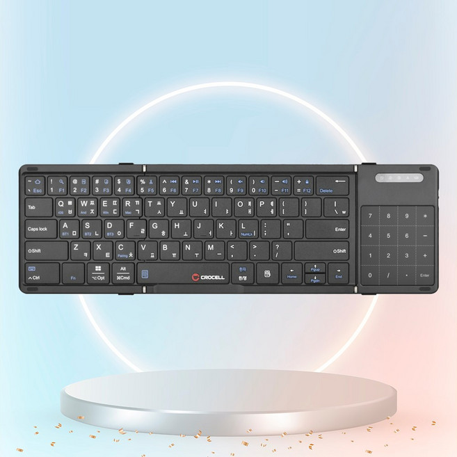 크로셀 C-Flip Hybrid Touch 휴대용 블루투스 접이식키보드 다크 그레이, 단품, 단품