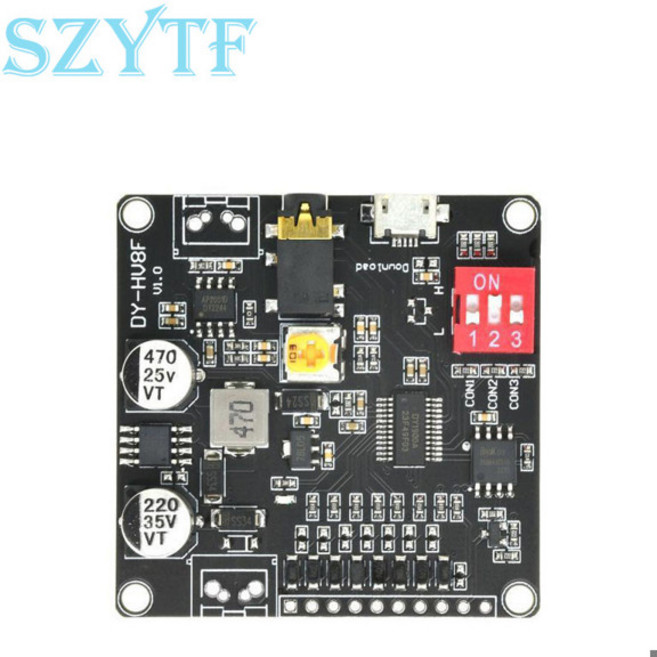 음성 모듈 MP3 음악 I/O 플레이어 UART DY SV5W ARDUINO SV8F 보드 HV8F SV17F HV20T, DY-HV8F, 3) DY-HV8F