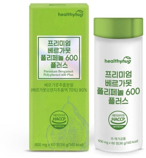 헬씨허그 프리미엄 베르가못 폴리페놀 600 플러스 600mg x 60정, 1개