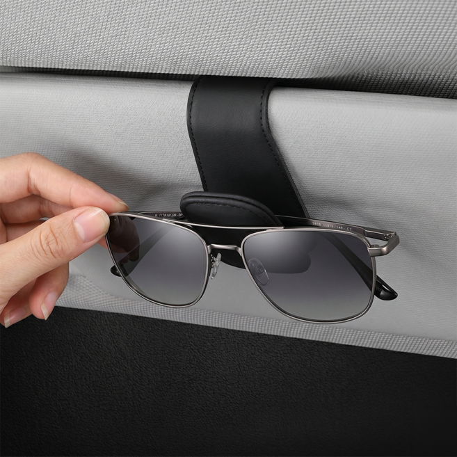 차량 선바이저 안경 클립 선글라스 거치대 자동차 안경걸이, 1개, 블랙