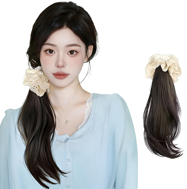 아이라 포니테일가발집게 롱 머릿결 좋은 여성 가발, 1개, 브라운블랙