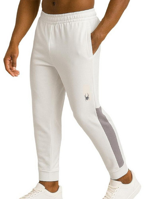 Spyder 남성용 플리스 스웨트팬츠 - 더블 니트 퍼포먼스 조거 팬츠 신축성 있는 내부 드로스트링 허리 밴드 포함(사이즈: S-XL) 화이트. XL_146623