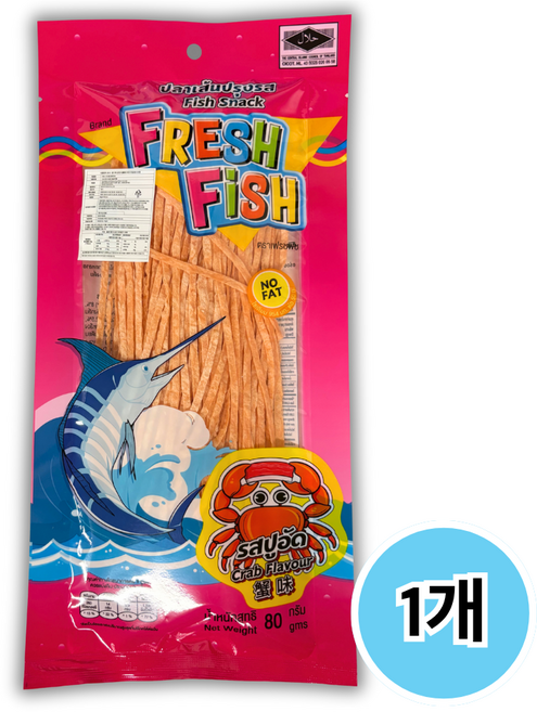 태국간식 태국피쉬스낵 크랩향 피쉬스낵 worldfood, 80g, 1개