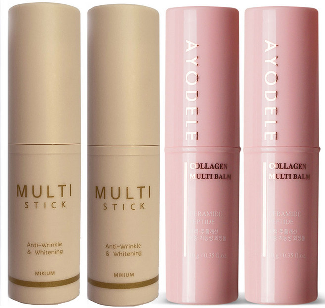 1+1+1+1 아요델 물광꿀피부 콜라겐 멀티밤 10g x 2개 + 미키움 여신광채 멀티스틱 10g x 2개 / 총4개, 4개