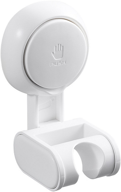 무타공 욕실 이동 샤워기홀더 흡착식 샤워기걸이 행거 각도조절 샤워기거치대, 화이트