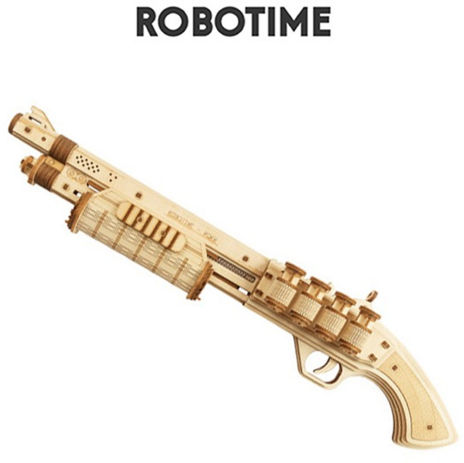로보타임 터미네이터 샷건 고무줄 나무장총 DIY LQ501 M870 영문판, 단품, 1개