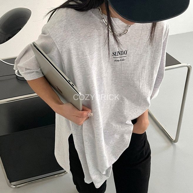 코지브릭 캐주얼 면 반팔 티셔츠 (어깨패드)