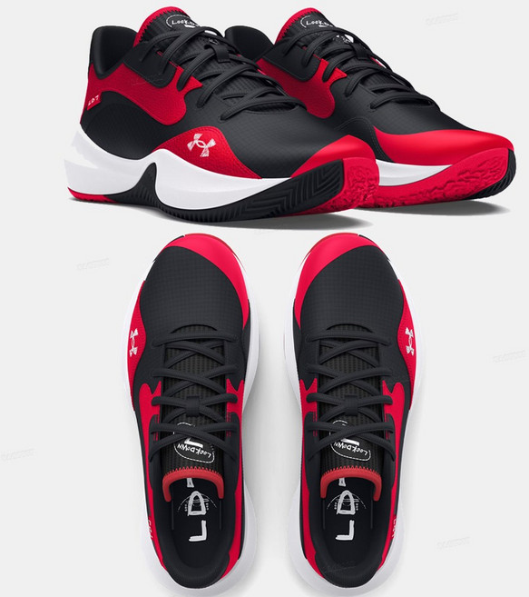 언더아머 락다운 7 남성 레드 블랙 로우탑 운동화 코트화 농구화 데일리화